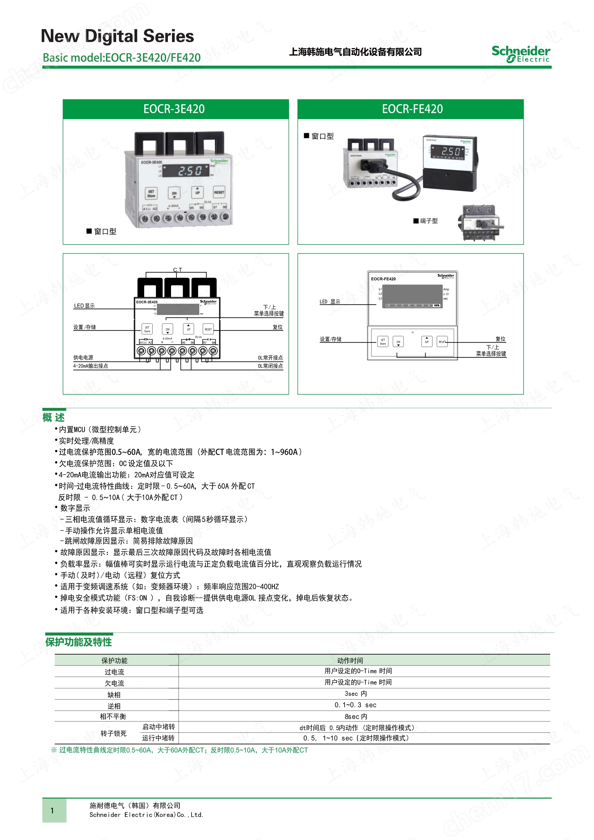 EOCRFE420-80DUH施耐德数码型保护器